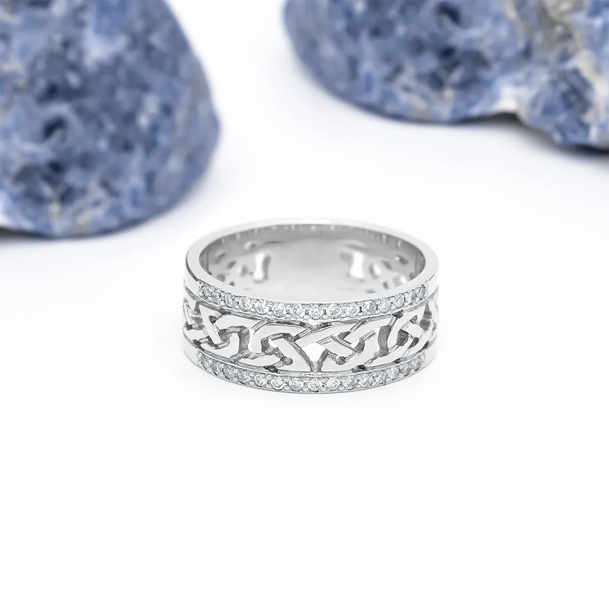 Celtic Knot Ring Double Row Diamonds. Diamond Total Weight 0.20cts Photo 3 