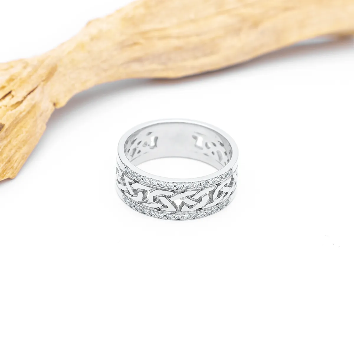Celtic Knot Ring Double Row Diamonds. Diamond Total Weight 0.20cts Photo 5 