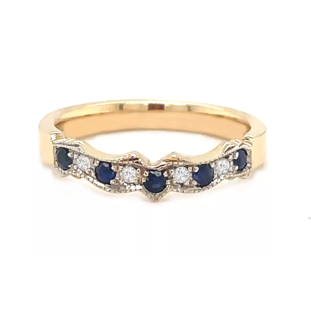 1_Sapphire And Diamond Claddagh Wedding Ring...