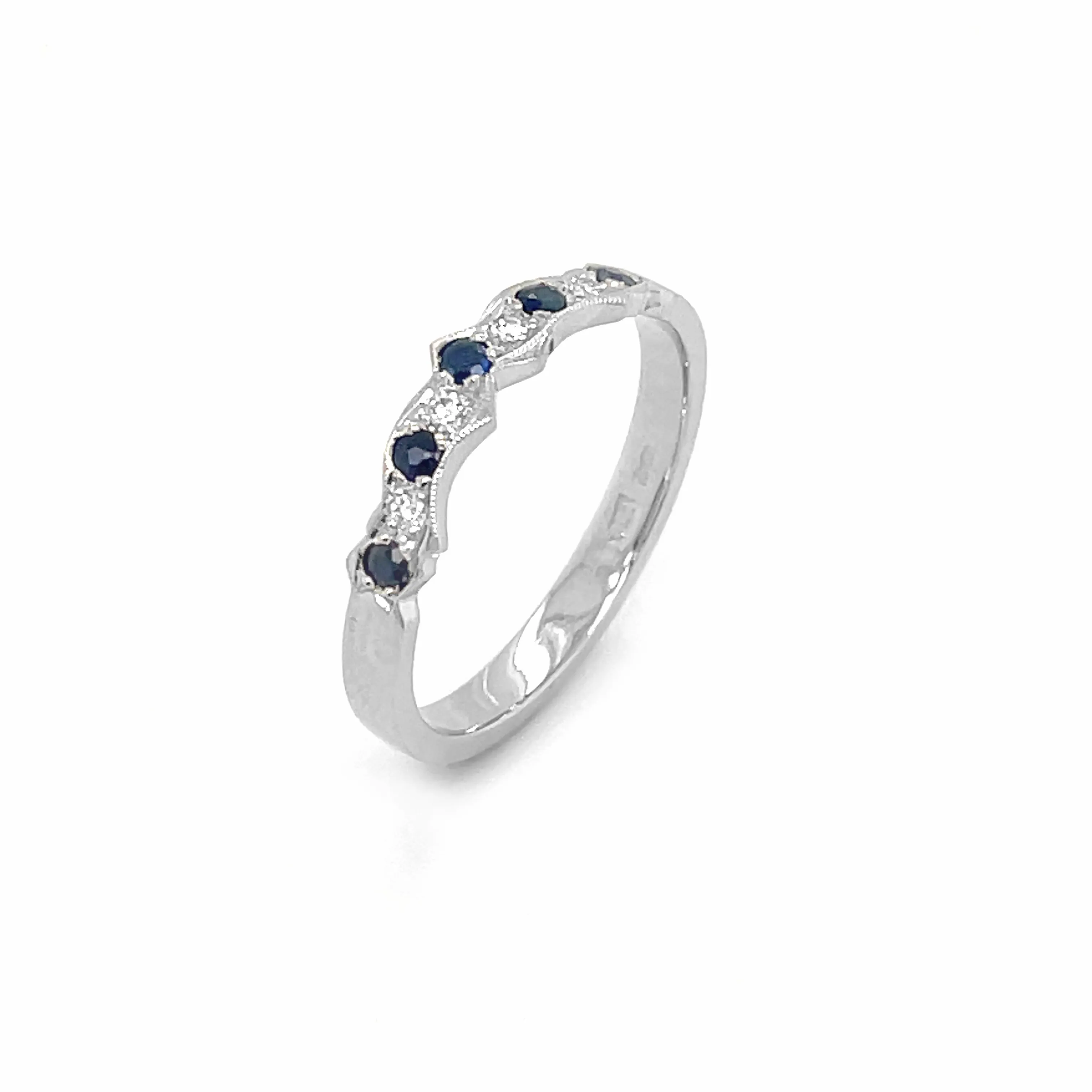 Claddagh Wedding Ring White Gold Sapphire Diamond 1 1...