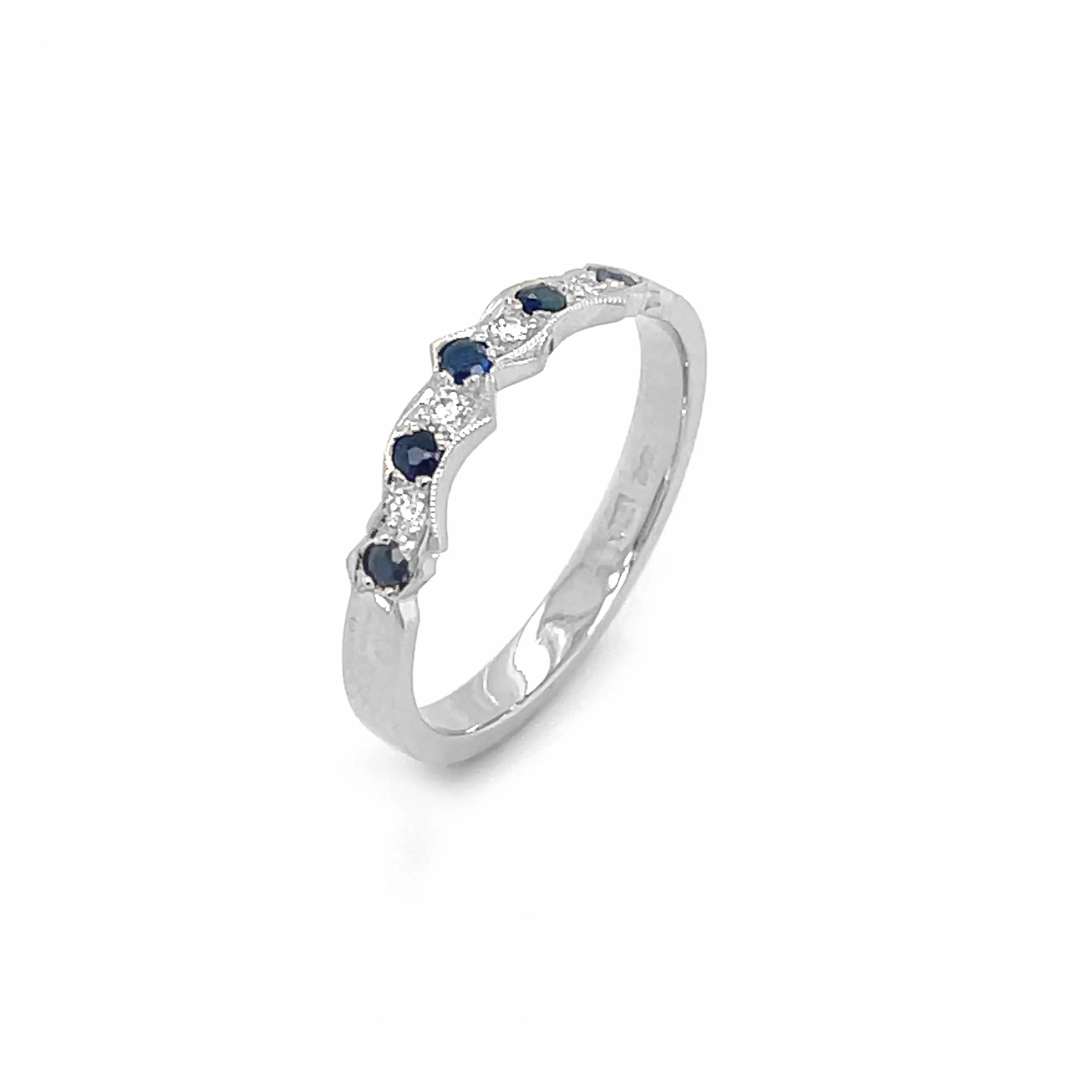 Claddagh Wedding Ring White Gold Sapphire Diamond 2 2...