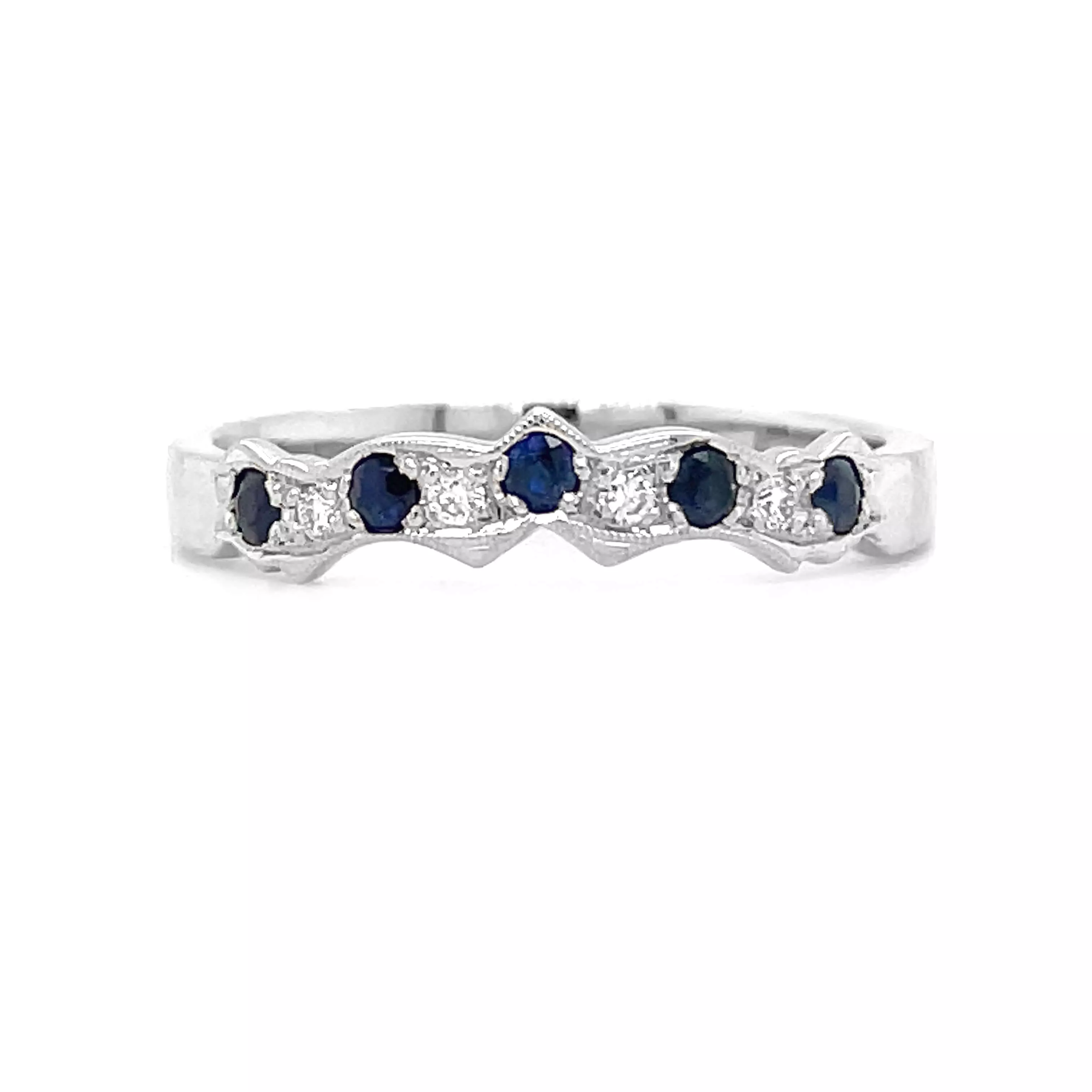 Sapphire & Diamond Claddagh Wedding Ring