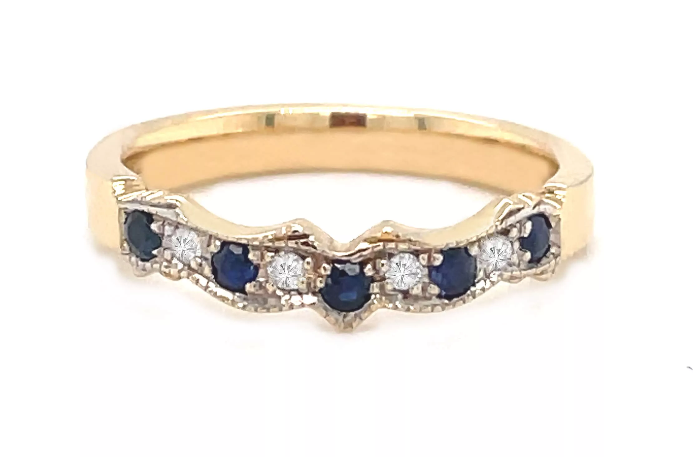 Sapphire And Diamond Claddagh Wedding Ring 1 1...