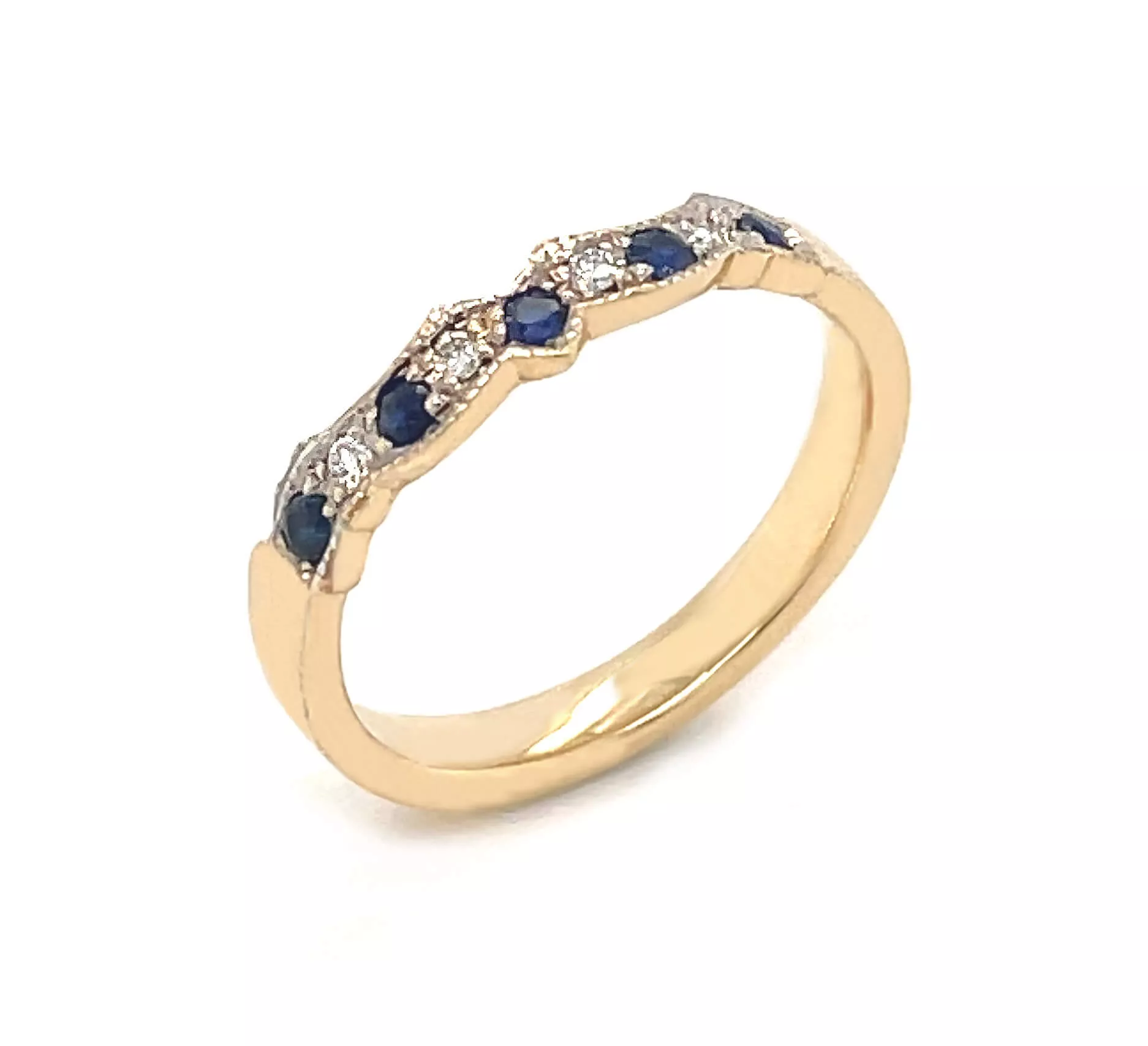 Sapphire And Diamond Claddagh Wedding Ring 2 2...