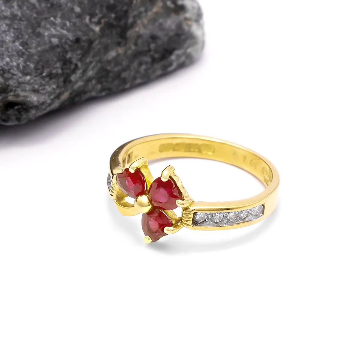 Heartshape Ruby And Diamond Shamrock Ring Photo 5 