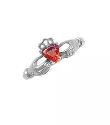 Heartshape Ruby Diamond Claddagh Ring