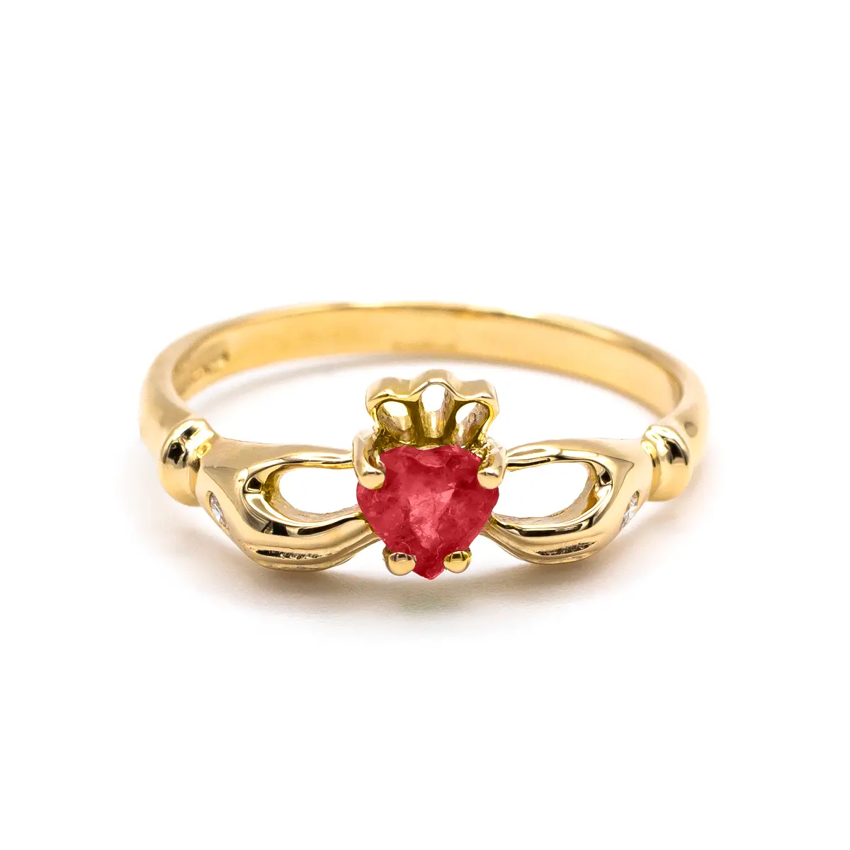 Gold Ruby Claddagh Ring 1...