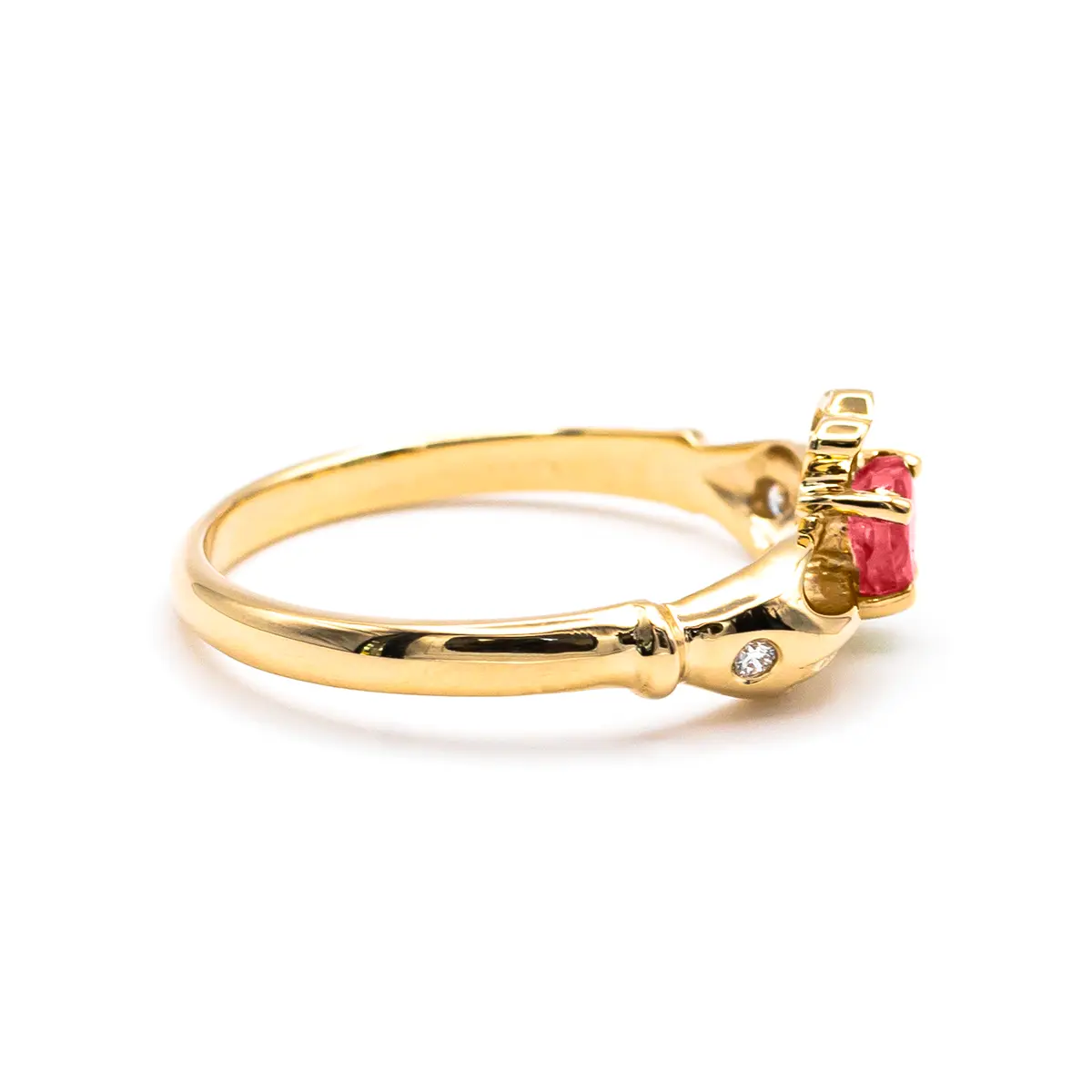 Gold Ruby Claddagh Ring 5...