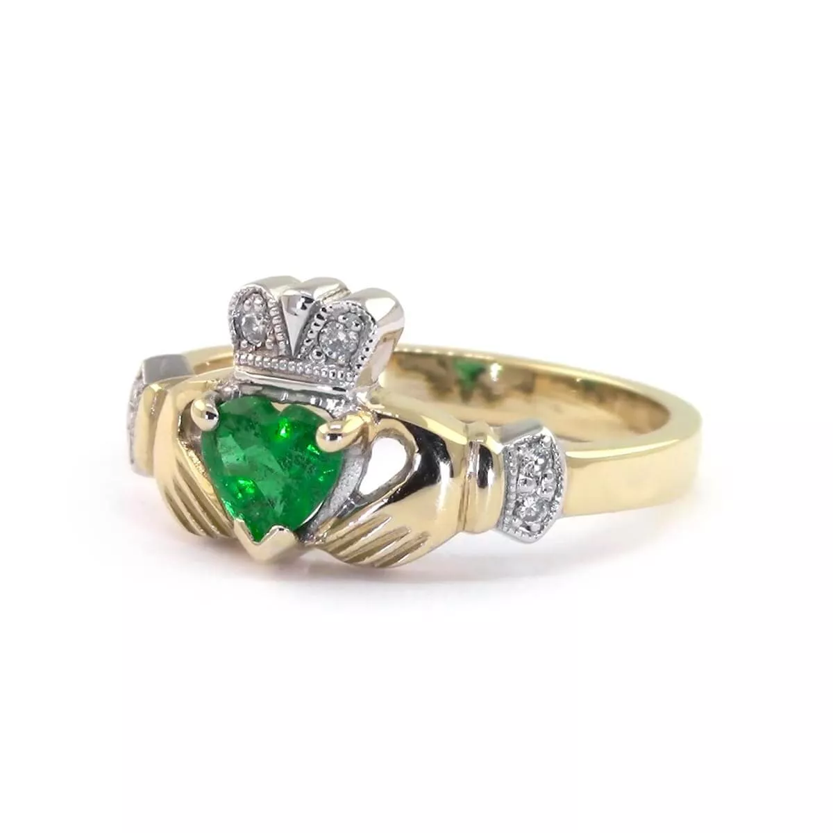 4 Claddagh Ring With Emerald 4 4