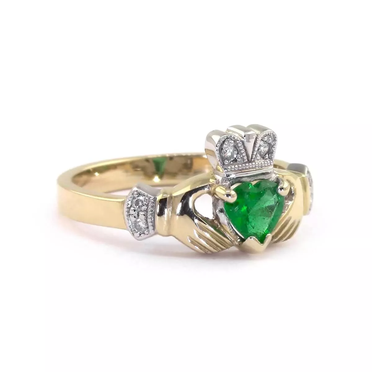 5 Claddagh Ring With Emerald 5 5