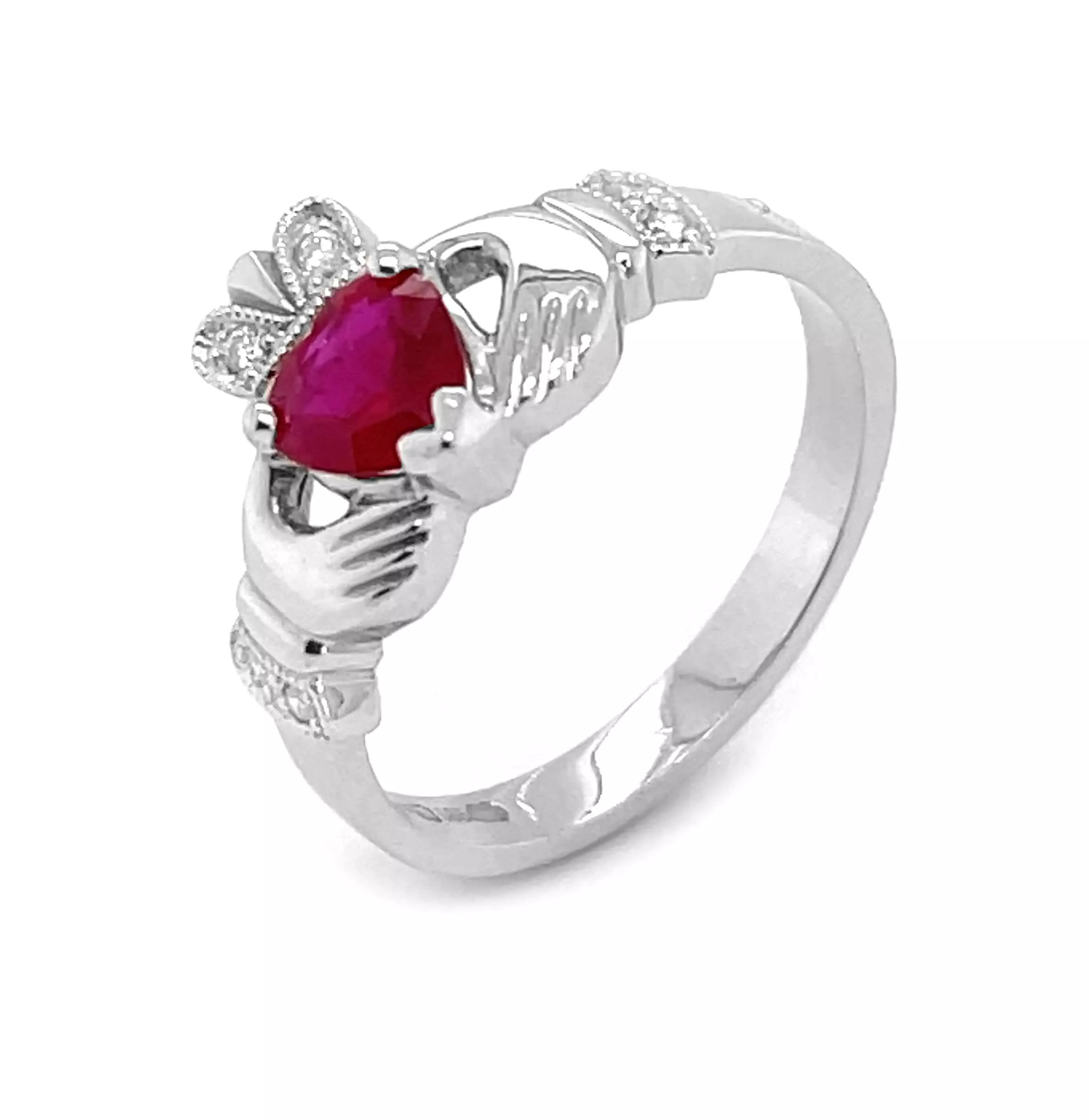 Claddagh Ring Ruby 2 2...