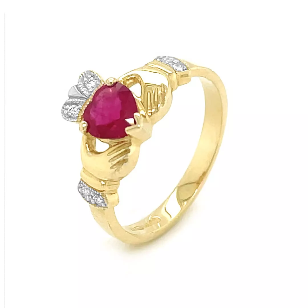 Claddagh Ruby Ring 2 2...