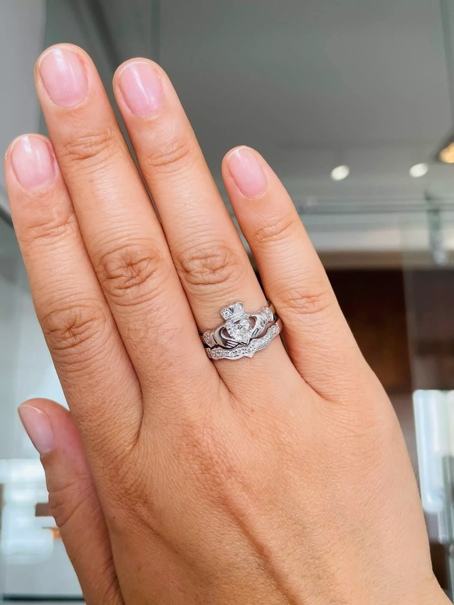 2 2 2 Diamond Claddagh Rings 2 2