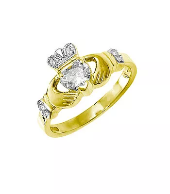 1 1 Diamond Claddagh Rings 10 1...