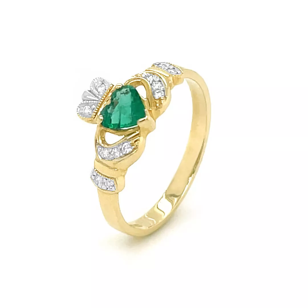 Claddagh Ring Emerald 2 2