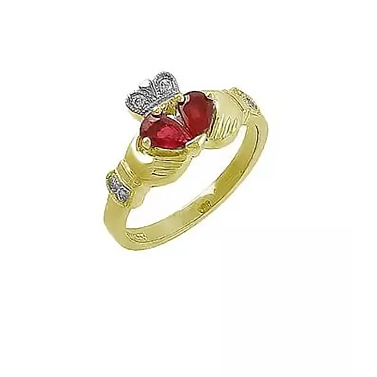 1_claddagh Ring With Ruby Stone