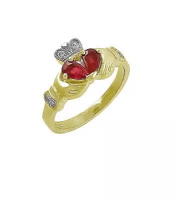 Claddagh Ring With Ruby Stone