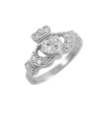 2 Claddagh Engagement And Wedding Ring Set 2 2...