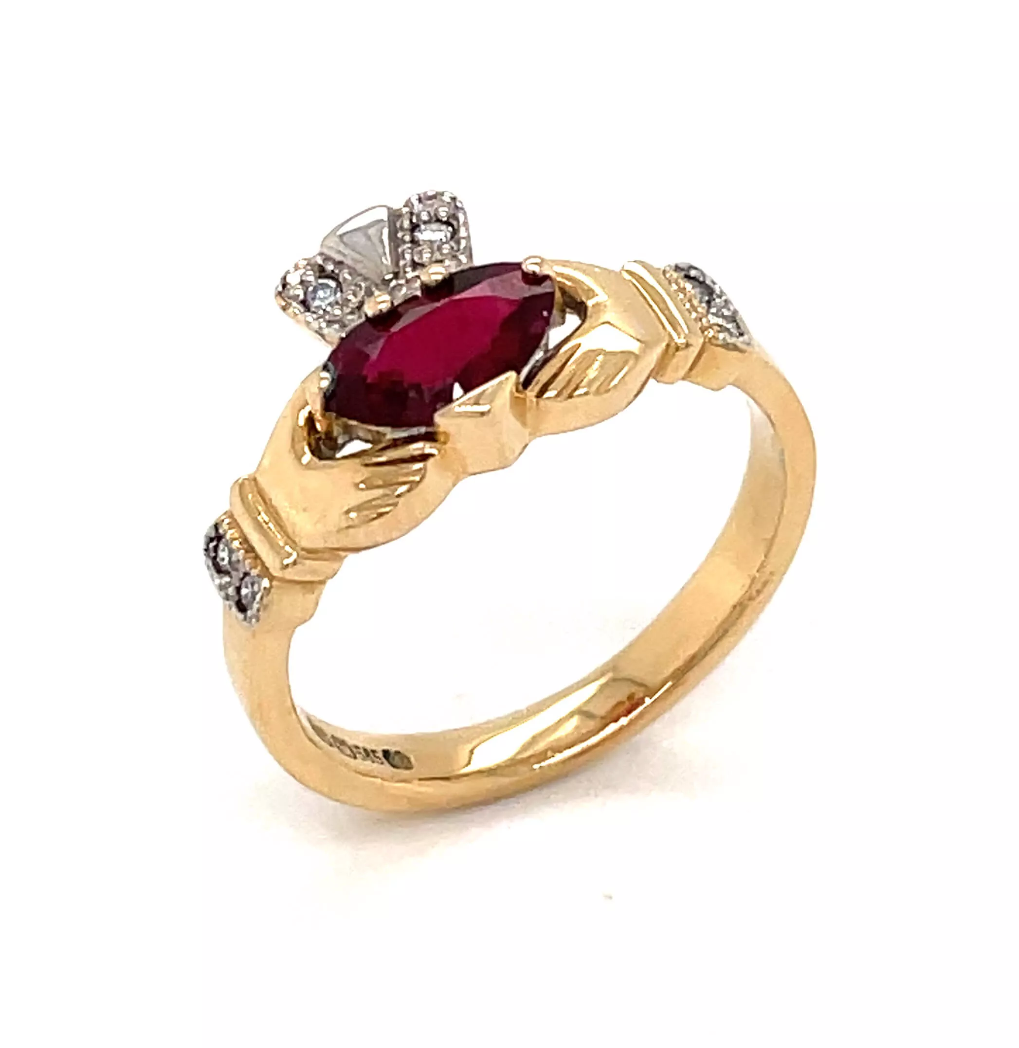 2 Claddagh Ring With Ruby Heart 2 2