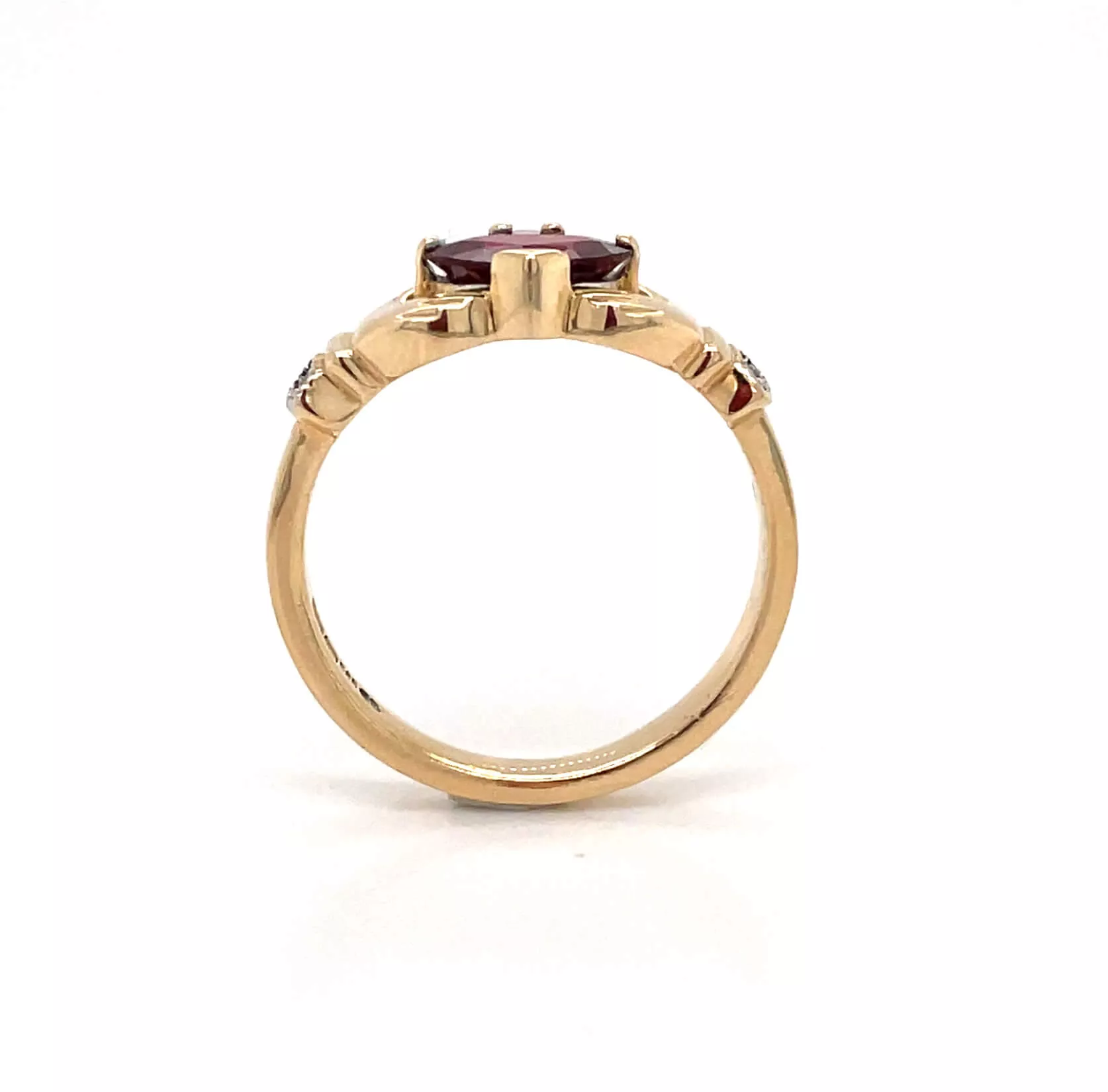 3 Claddagh Ring With Ruby Heart 3 3