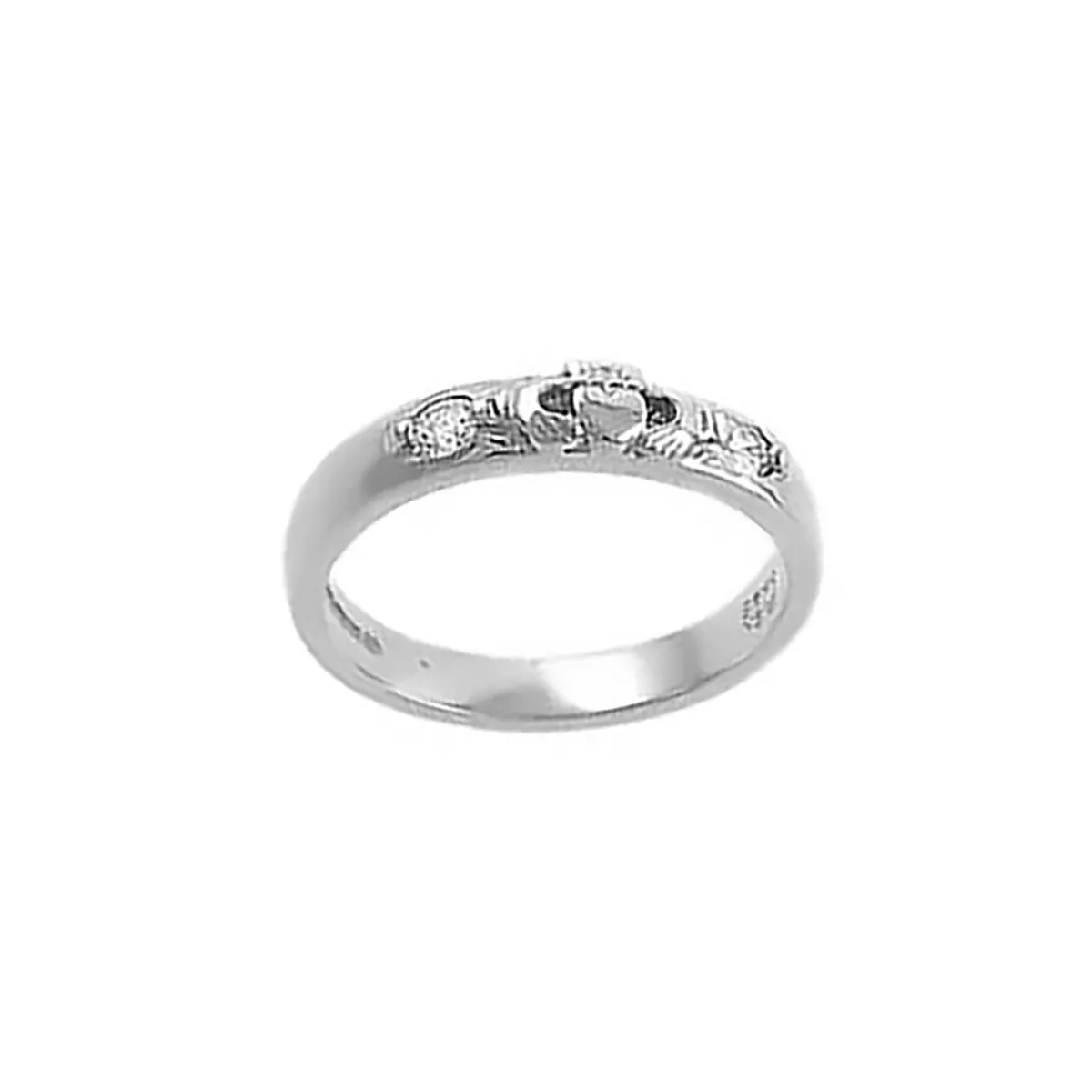 Ladies White Gold 2 Stone Diamond Band, 0.20 Carat