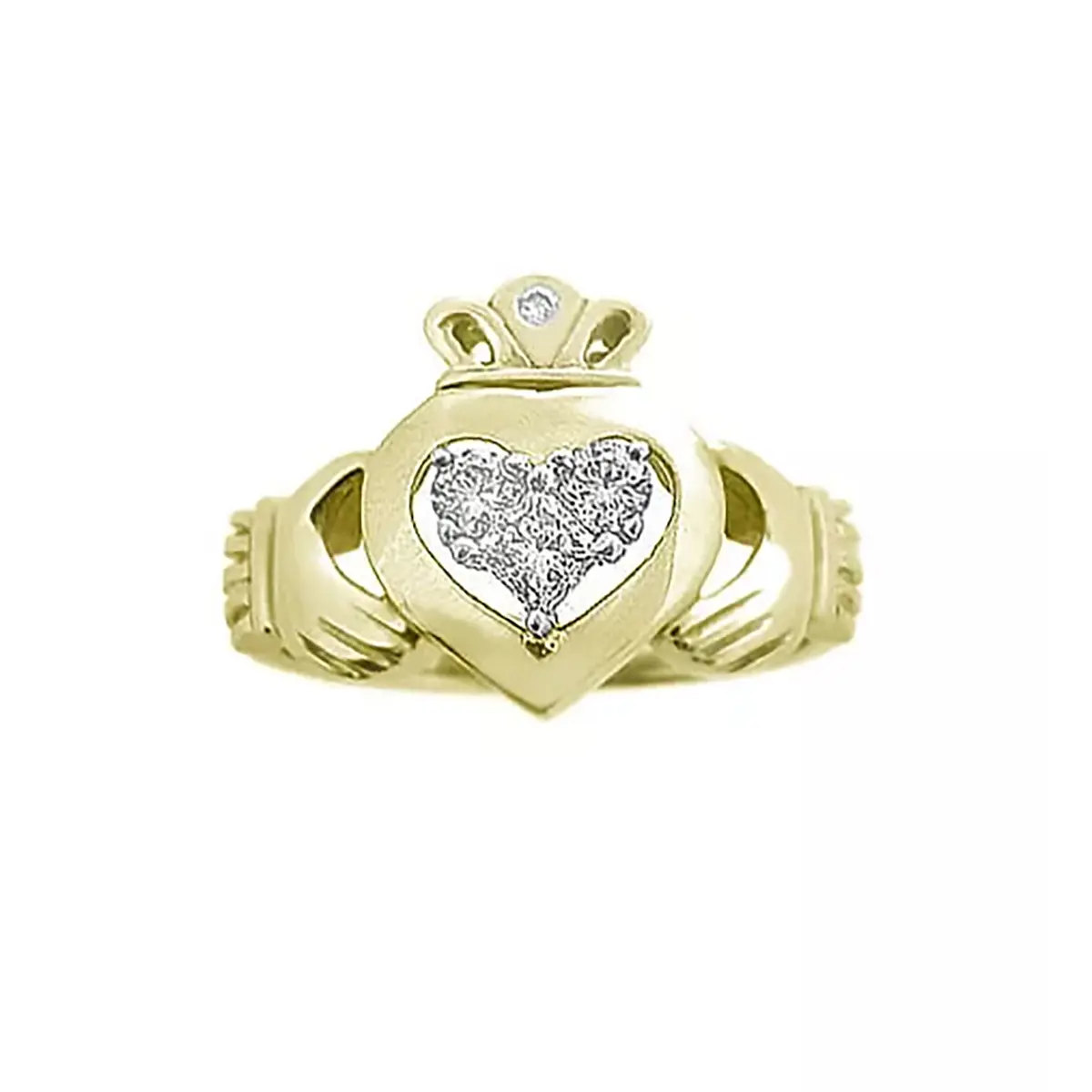 Upside Down Heart Claddagh Pendant