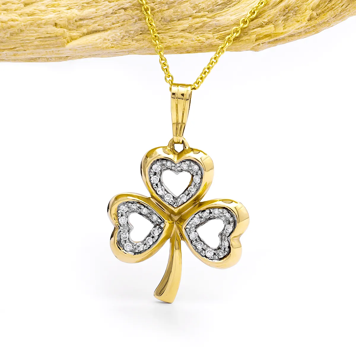 Diamond Shamrock Pendant in 14k Gold...