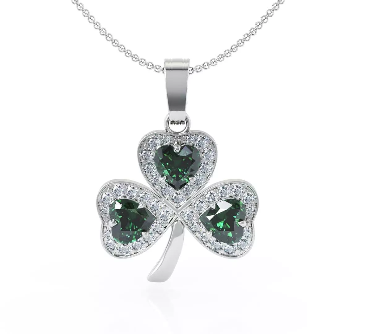 Emerald And Diamond Shamrock Pendant 1...