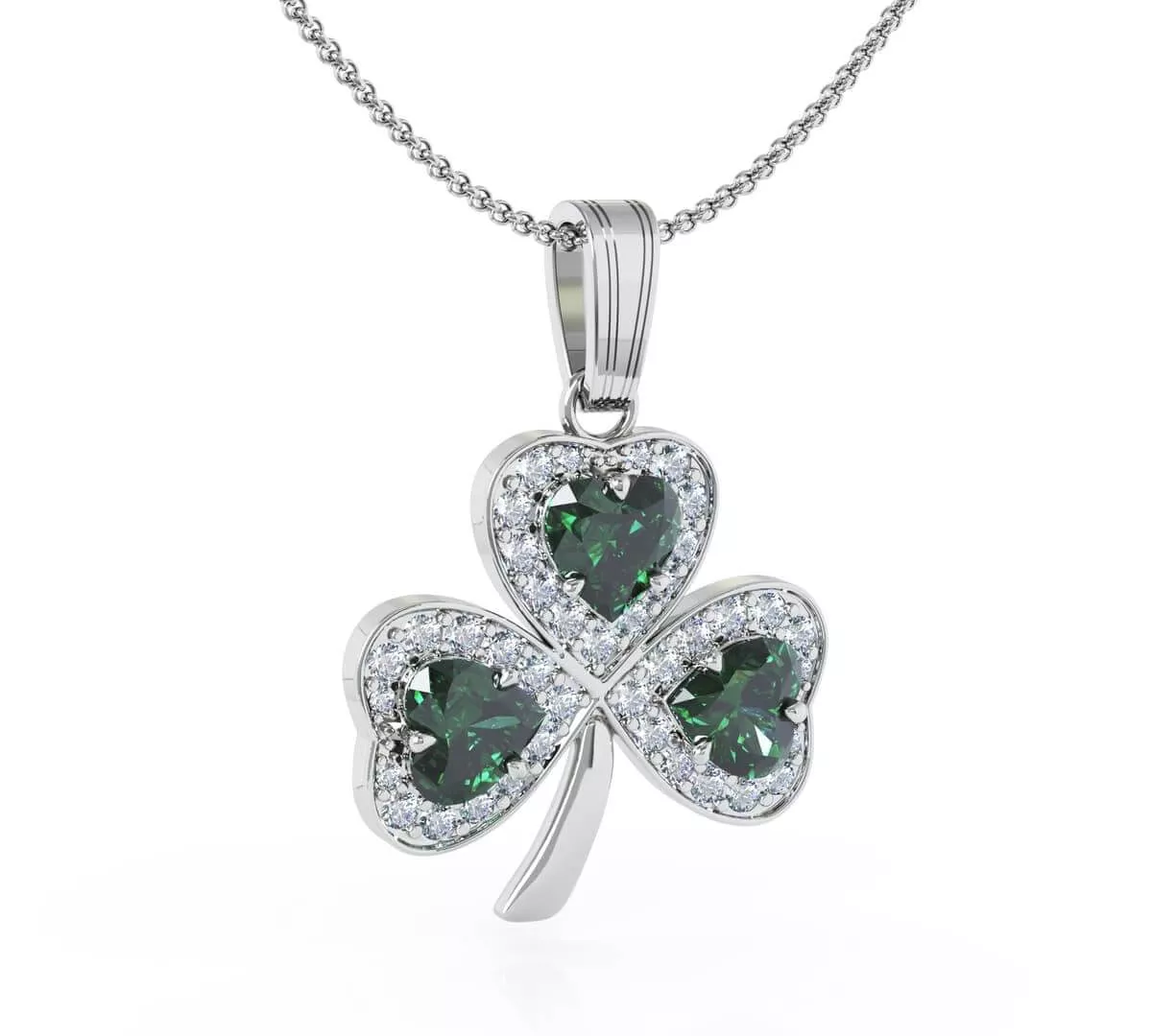 Emerald And Diamond Shamrock Pendant 2...