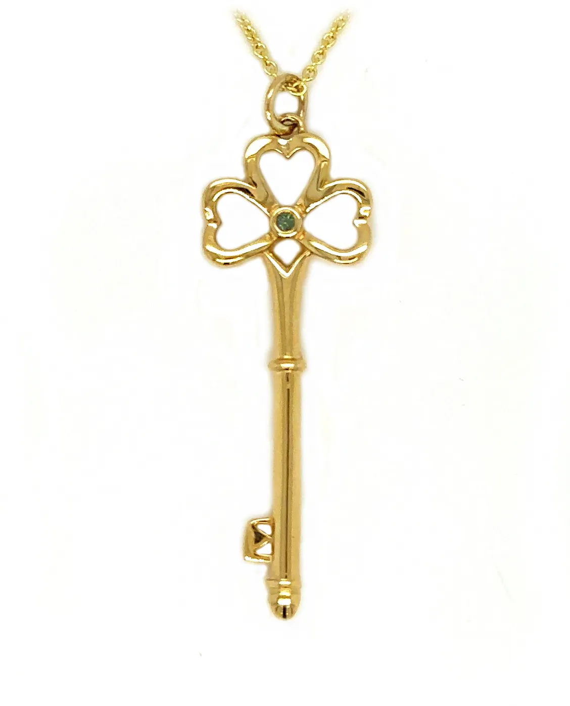 1 Ijc Yellow Gold Emerald Shamrock Key...