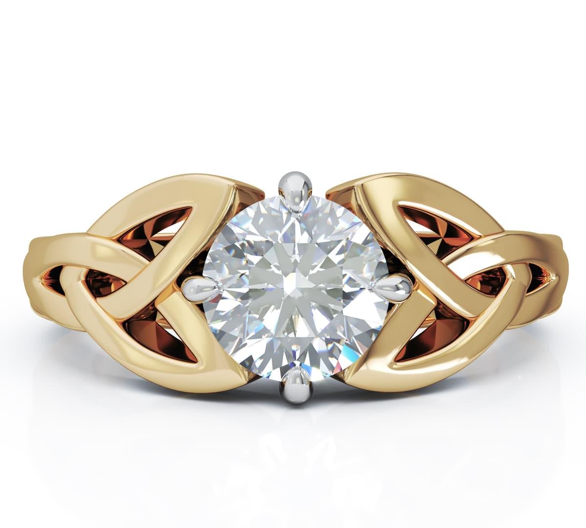 Gold Diamond Celtic Engagement Ring