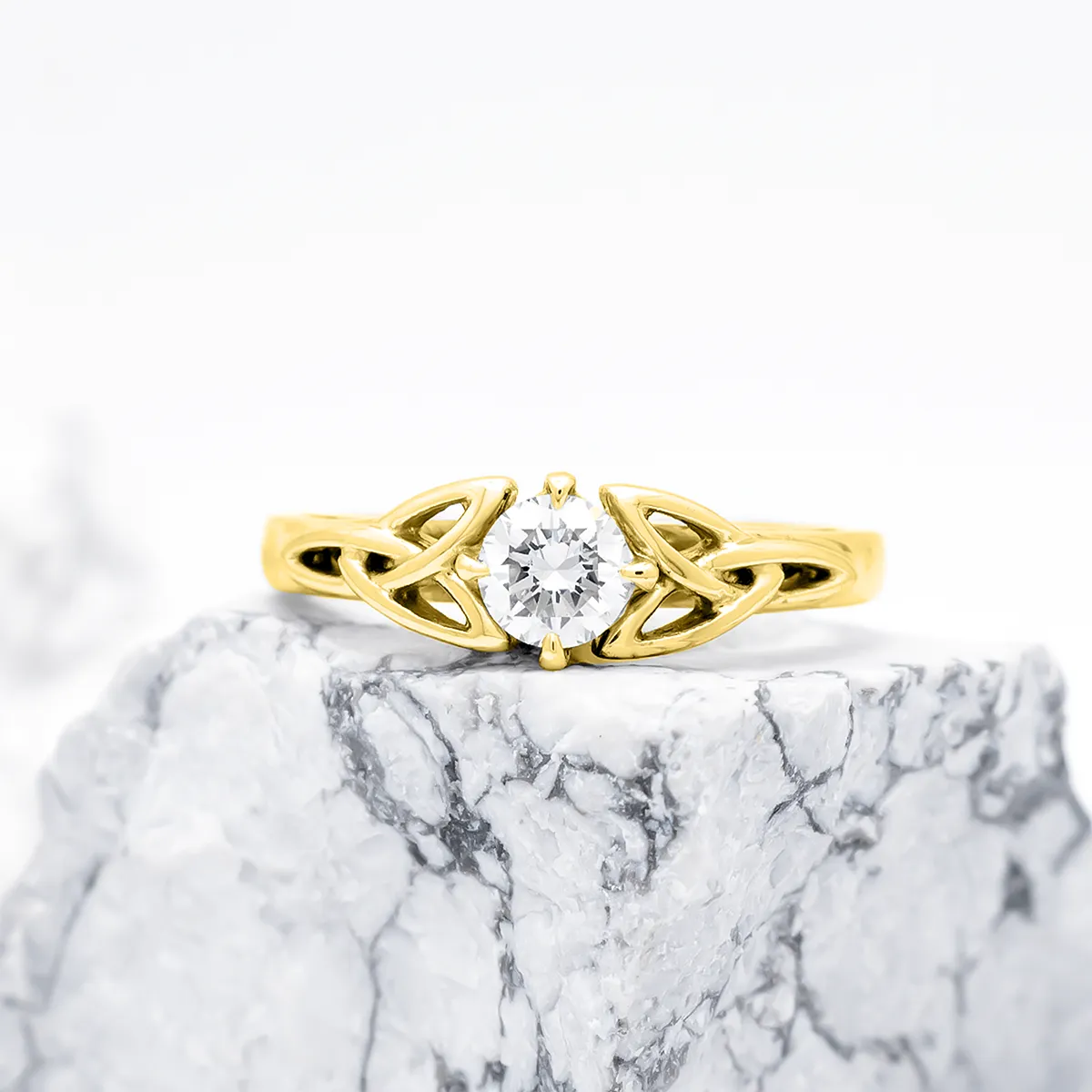 Celtic Solitaire Diamond Engagement Ring...