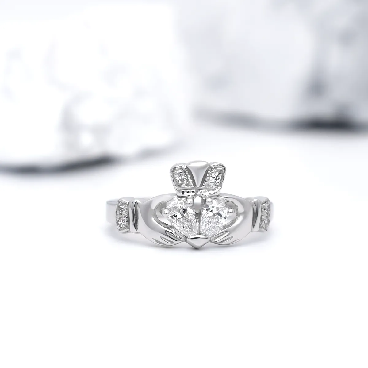 IJC00015 White Gold Diamond Claddagh Ring 06...