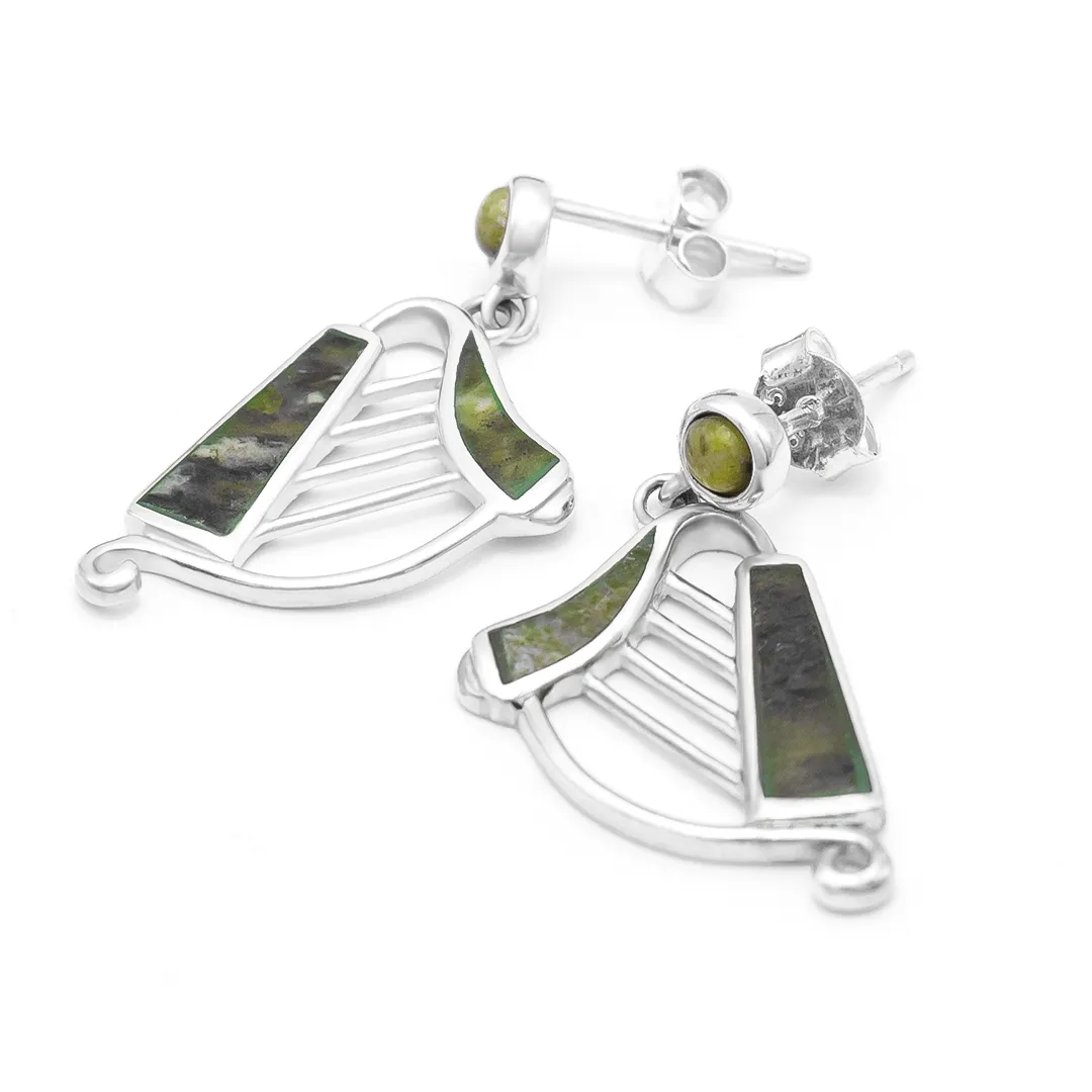 Harp Earrings Connemara Marble 1...