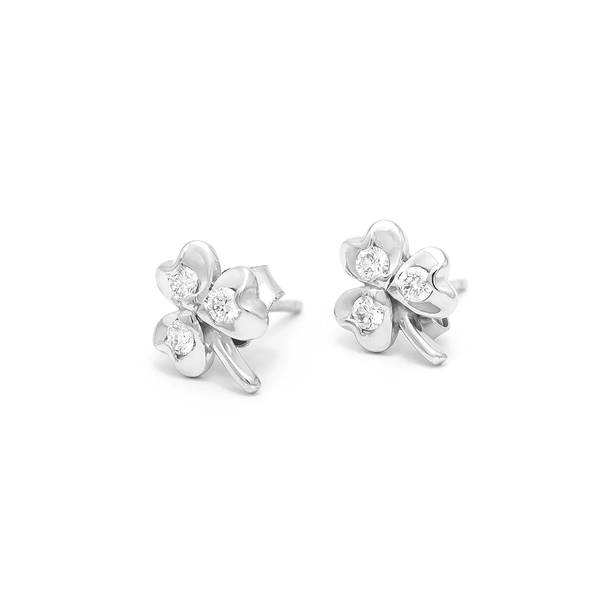 IJCE0014 White Gold Shamrock Earring 1...