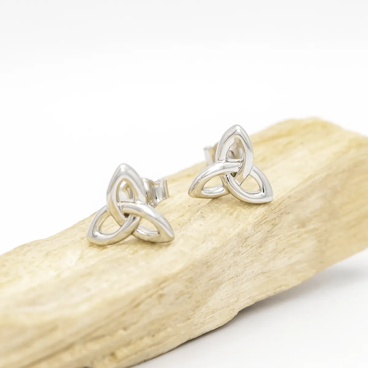 White Gold Claddagh Earrings 1