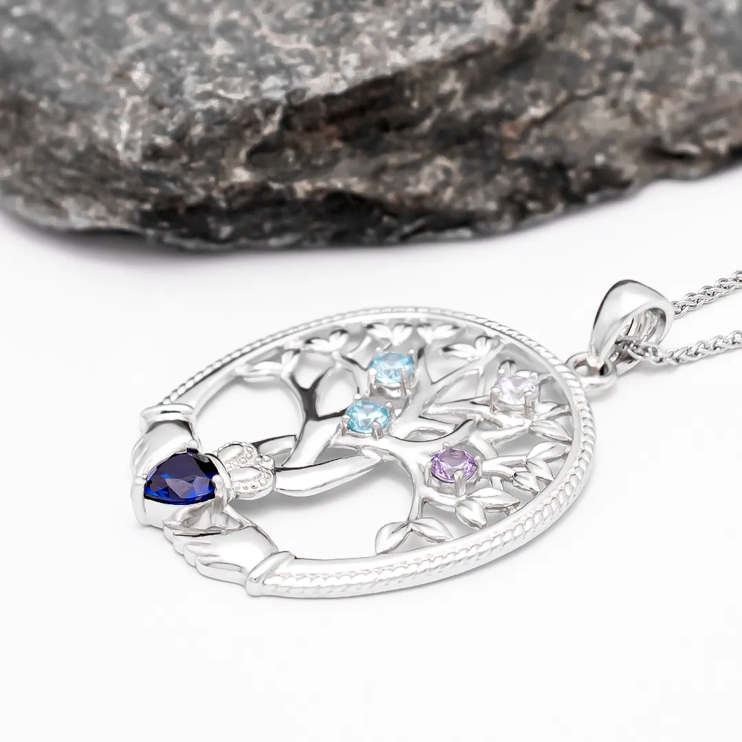 Claddagh Tree Of Life Necklace 2