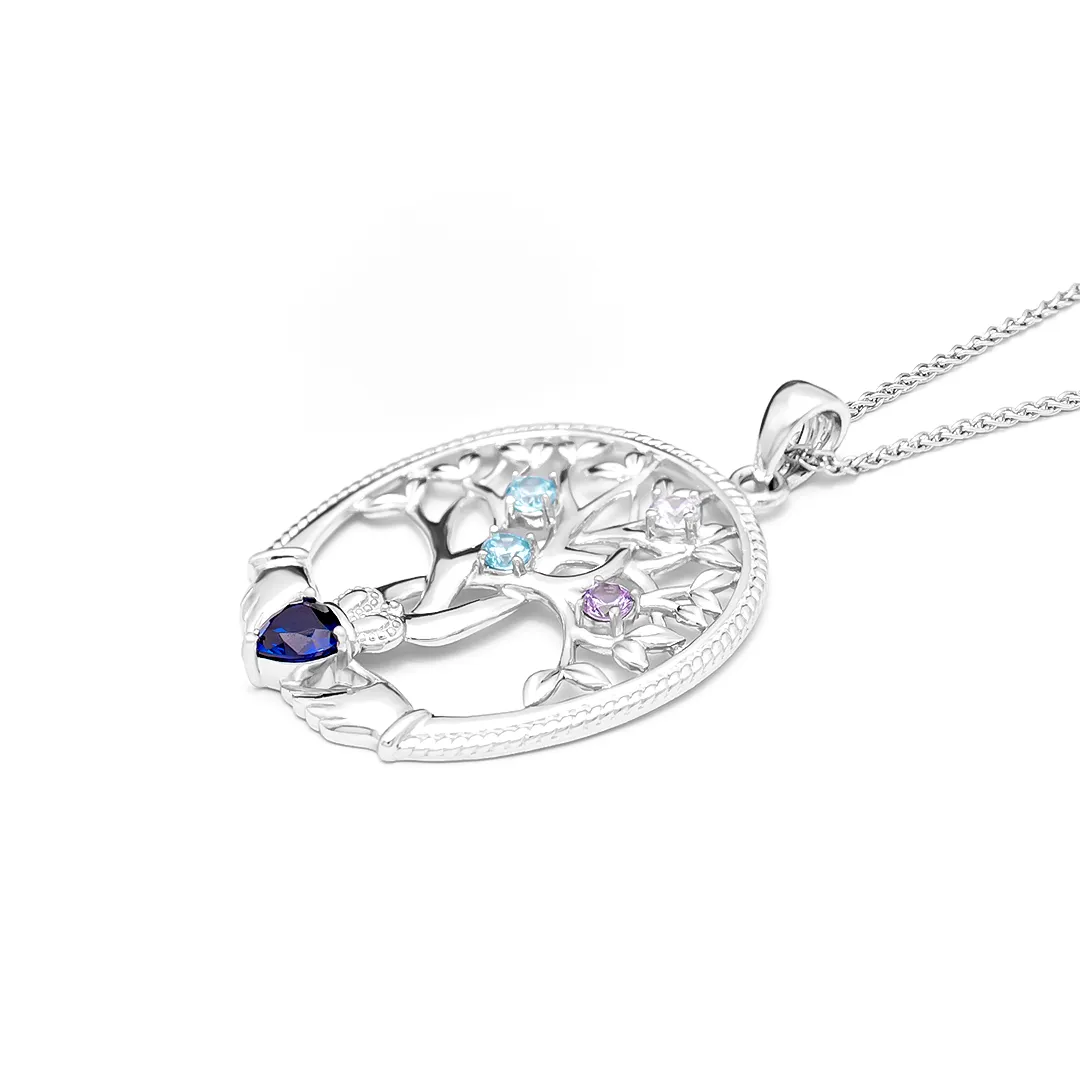 Claddagh Tree Of Life Necklace 3...