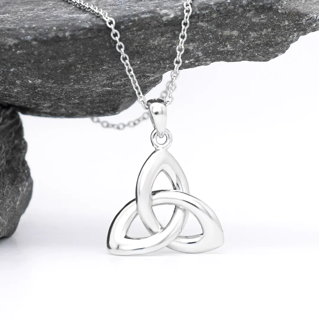 Sterling Silver Enamel Celtic Trinity Knot Necklace -