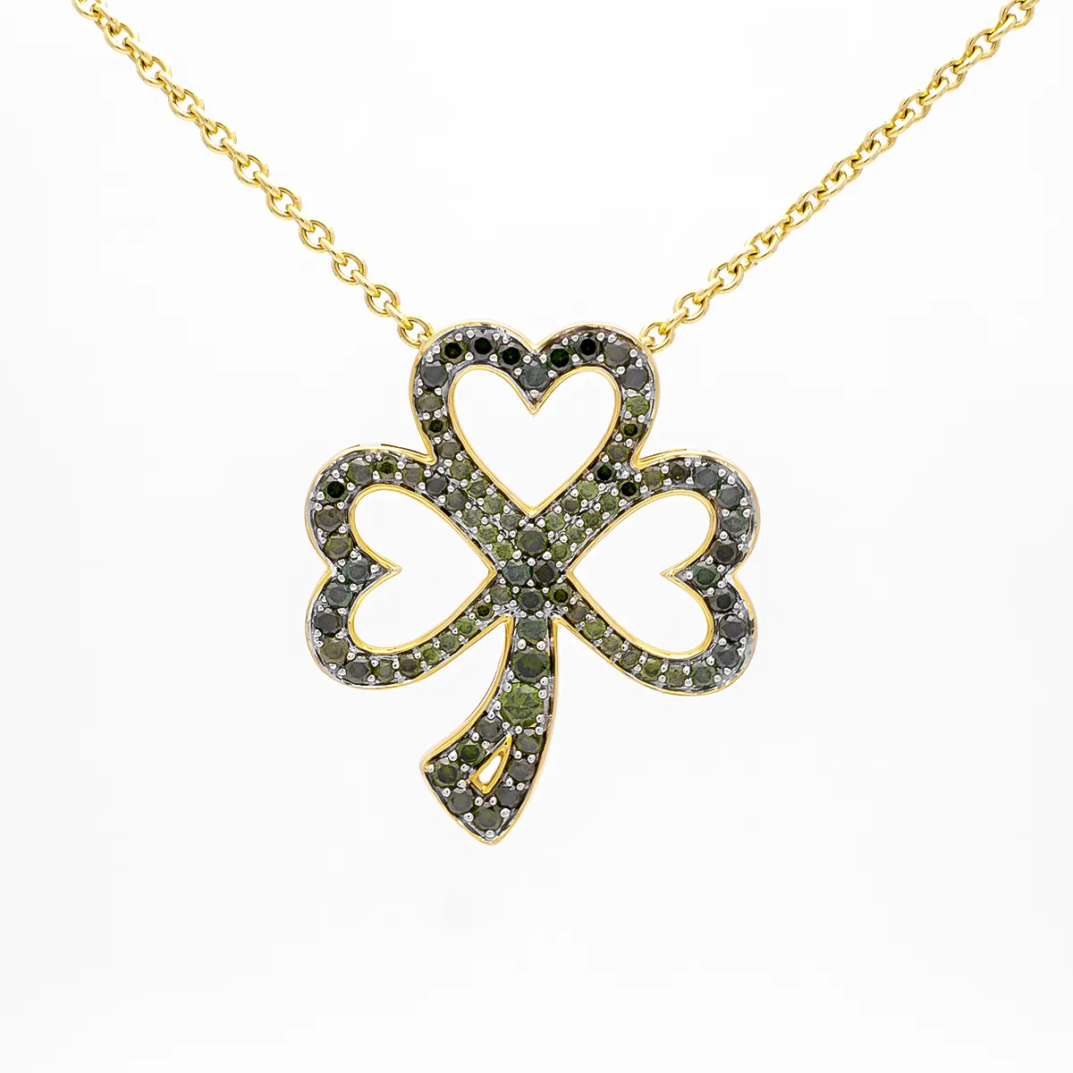 IJC007 Gold Shamrock Necklace 1...