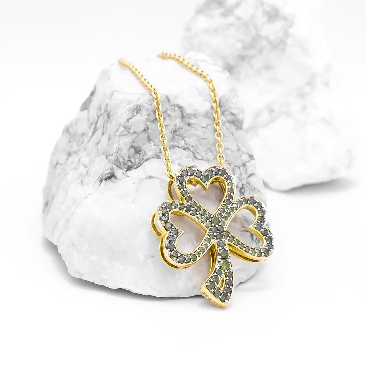 IJC007 Gold Shamrock Necklace 6...