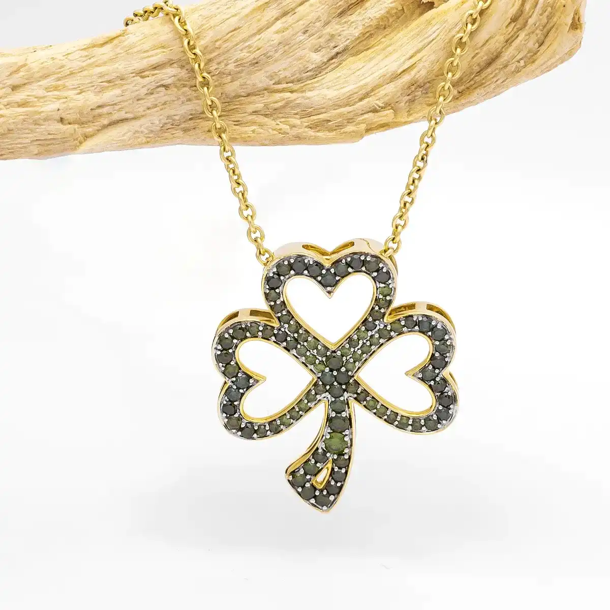 Product Review Green Diamond Shamrock Pendant in 14k Gold