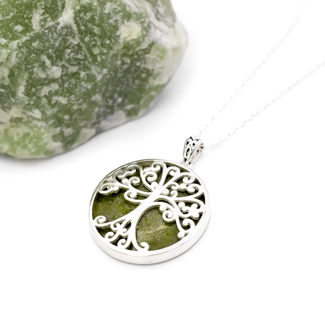 Tree of Life Purse Charm / Keychain with Connemara Marble