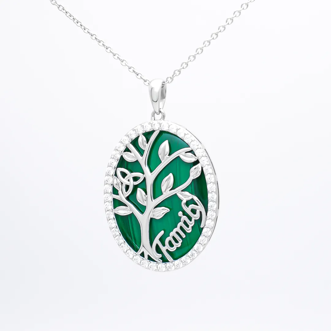 Malachite Tree Of Life Family Pendant 1...