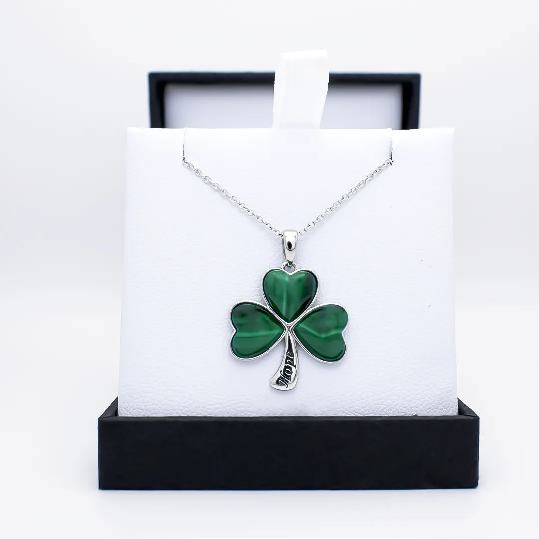 Malachite Shamrock Pendant 3...