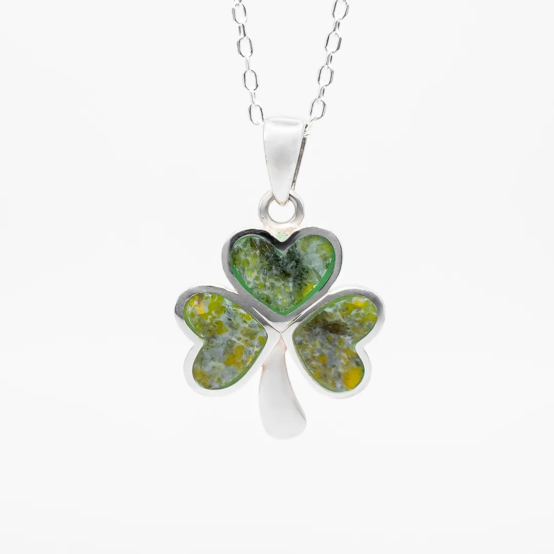 Connemara Marble Sterling Silver Shamrock Pendant Photo 5 