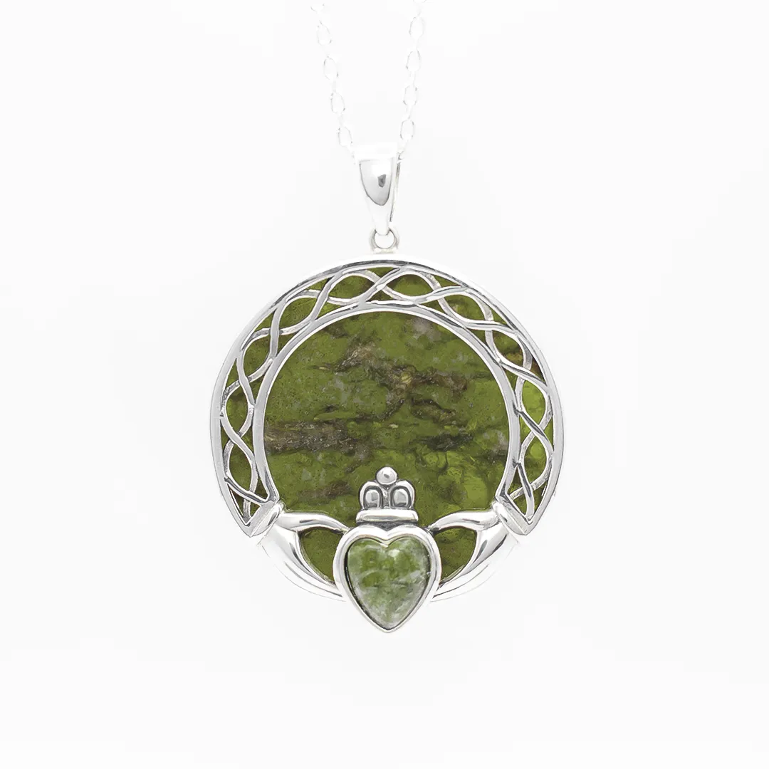 Claddagh Necklace Connemara Marble 1