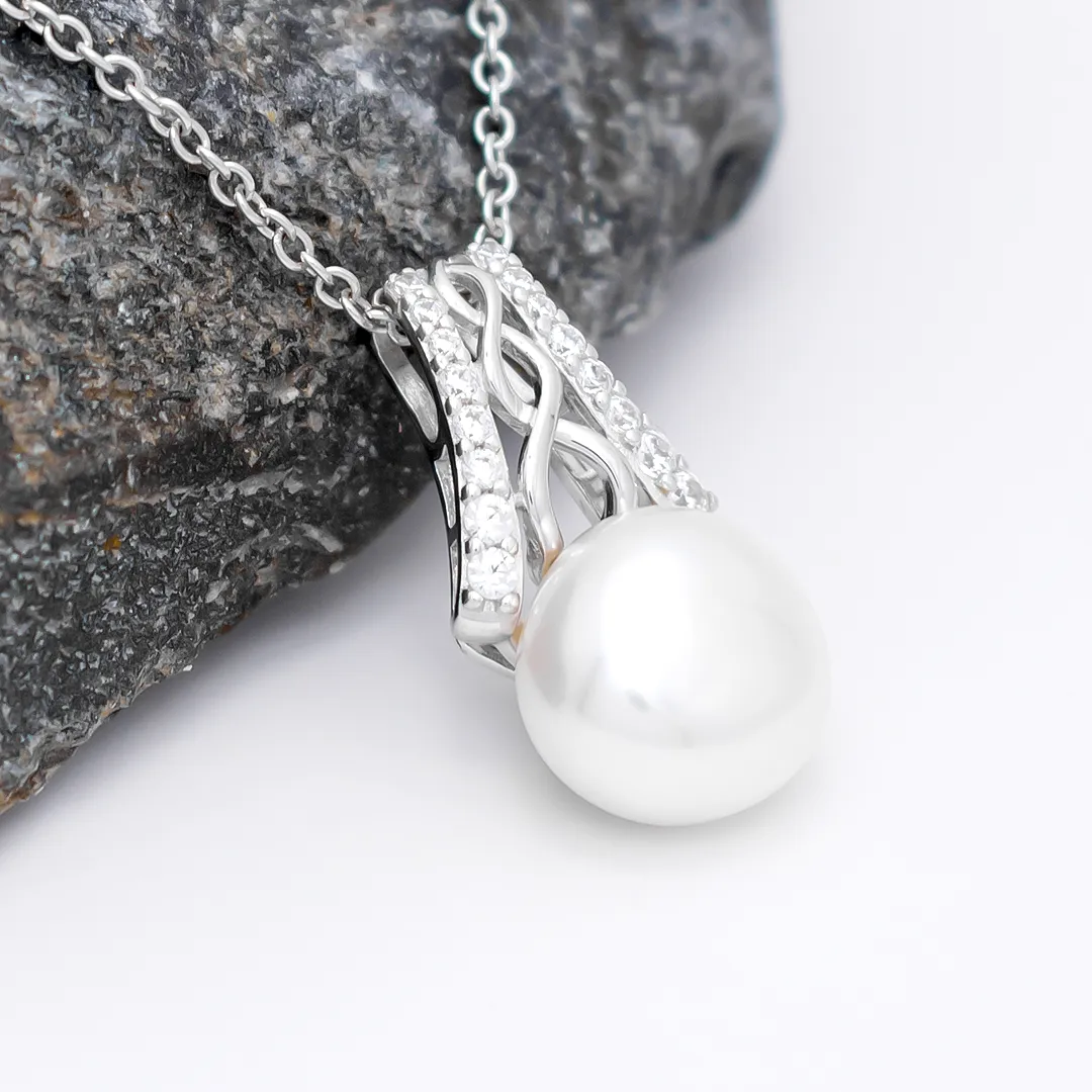 Sterling Silver Celtic Pearl Pendant...