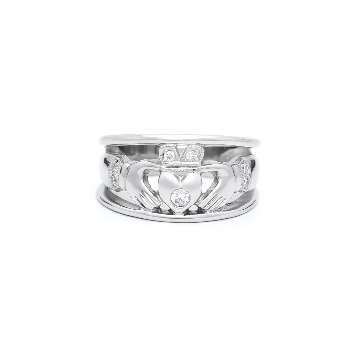 IJCR00020 White Gold Claddagh Ring 1...