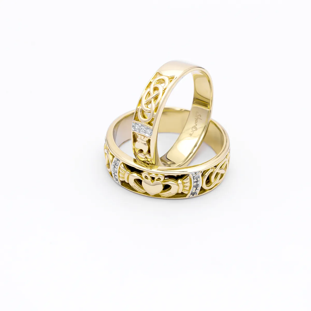 IJCR00024 Yellow Gold Claddagh Ring Celtic Design 7...